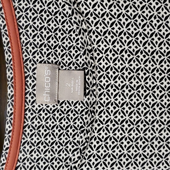 Chico's Black and White Patterned Top - Picture 3 of 3
